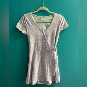 Ballerina Cottagecore Lavender Micro-Print Wrap Dress Hollister